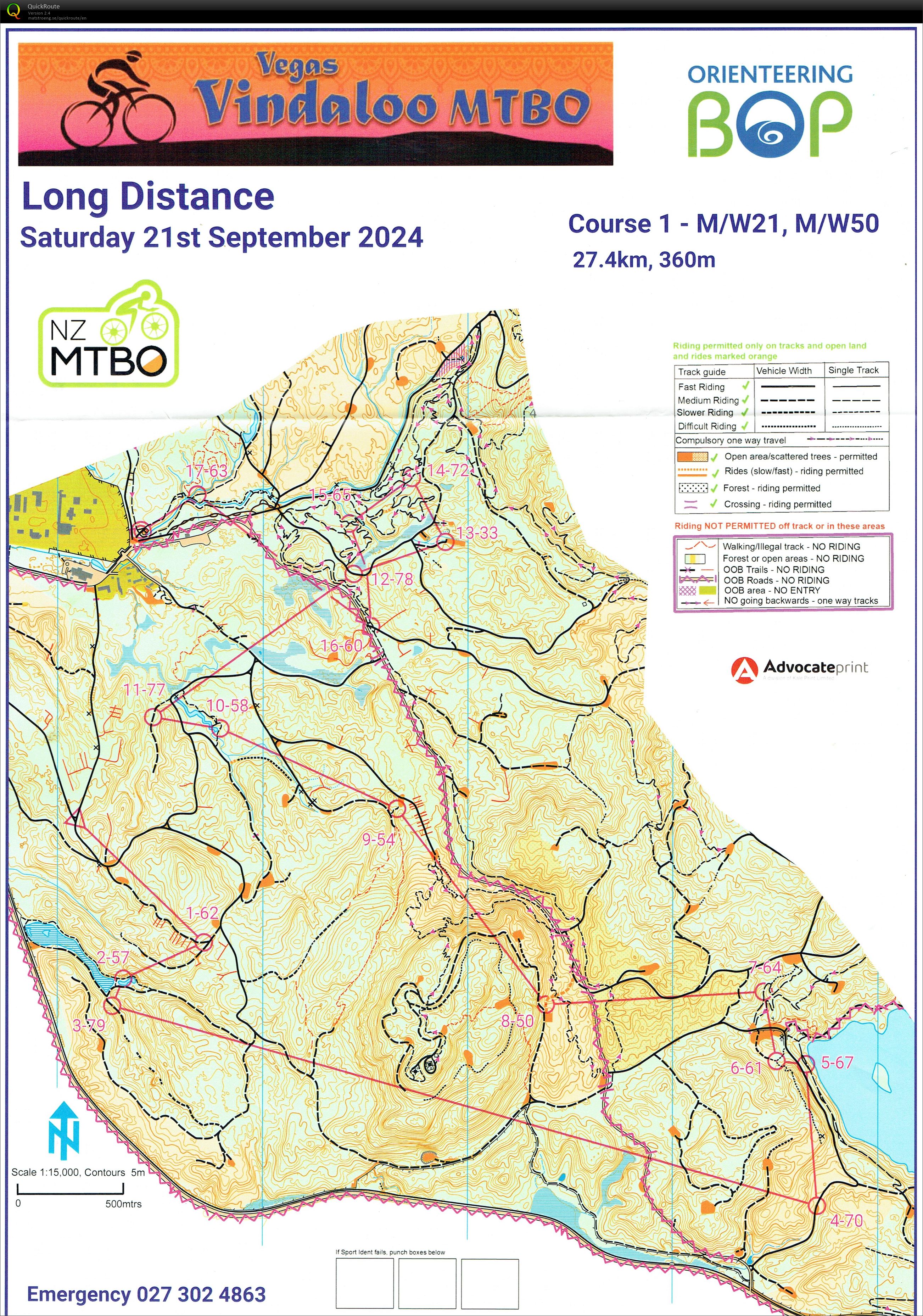 Vegas Vindaloo MtBO - Long (21-09-2024)